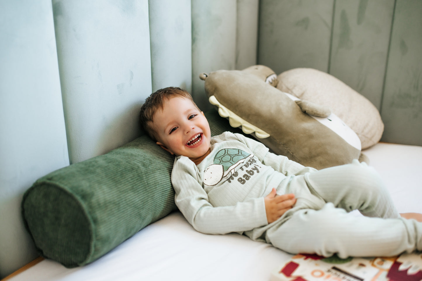 KIDS SWEET Zagłówek Wałek na lóżko dla dziecka Tkanina Lincoln