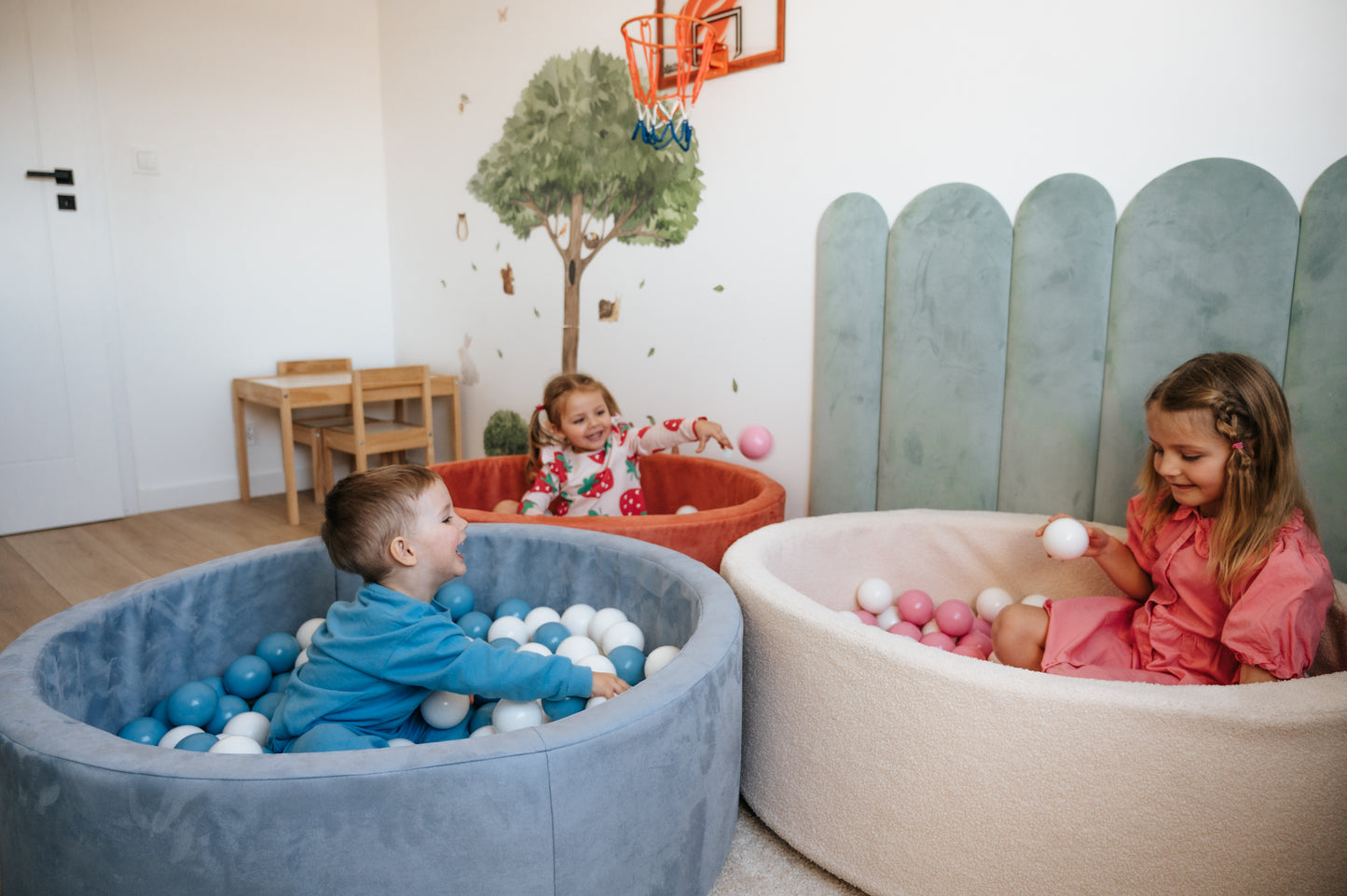 KIDS DREAM Duży Dziecięcy Basen 2-osobowy Boucle z Piłkami ∅100cm (200 piłeczek)