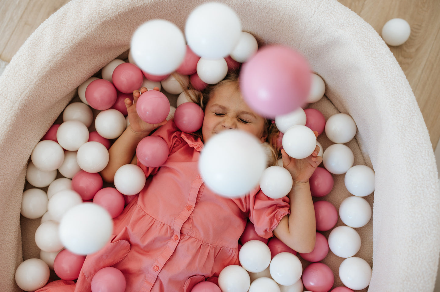 KIDS DREAM Duży Dziecięcy Basen 2-osobowy Boucle z Piłkami ∅100cm (200 piłeczek)