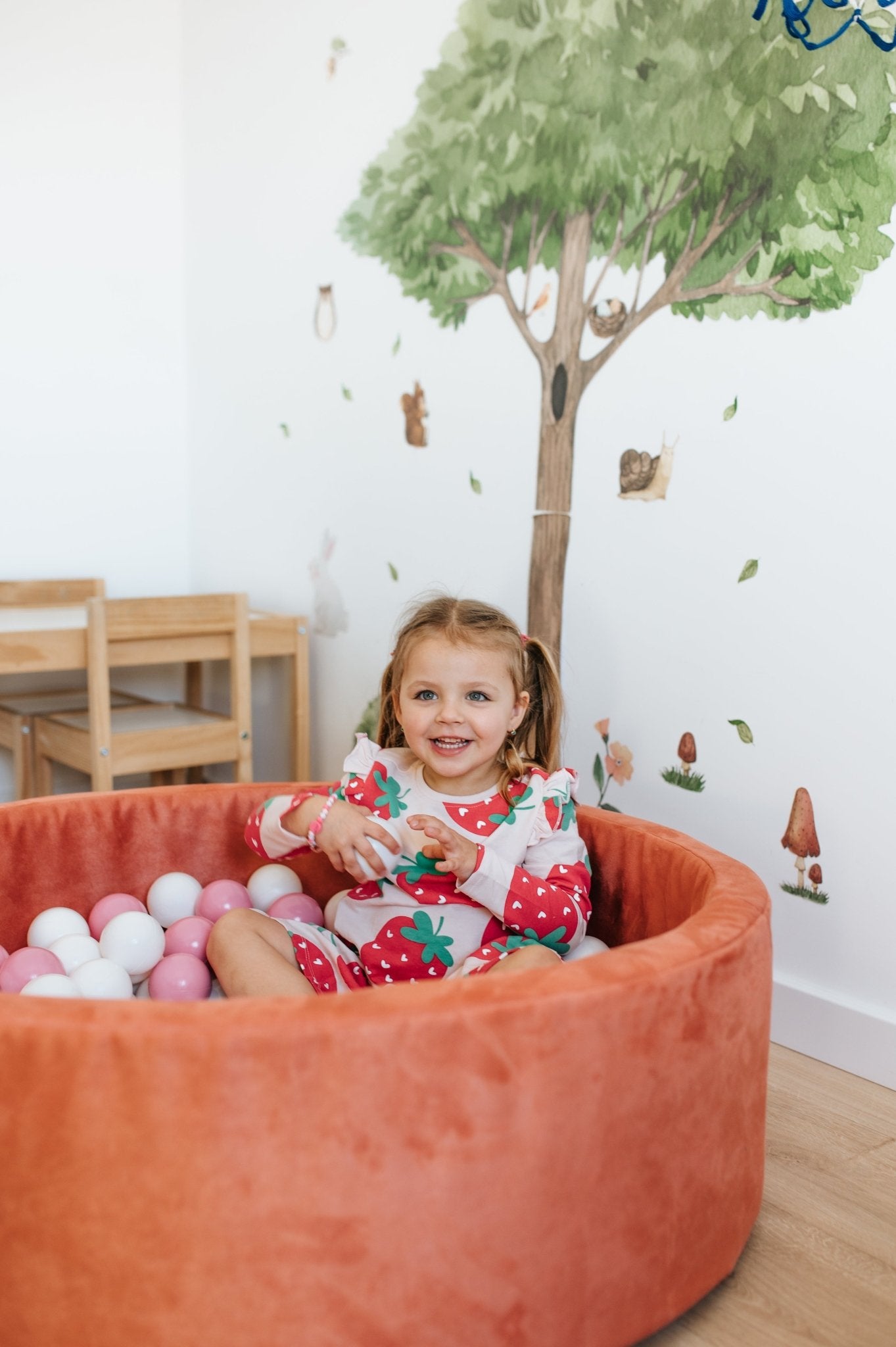 KIDS MIKI Duży Dziecięcy Basen 2 - osobowy Tkanina Welwetowa z Piłkami ∅100cm (200 piłeczek) - poom kids