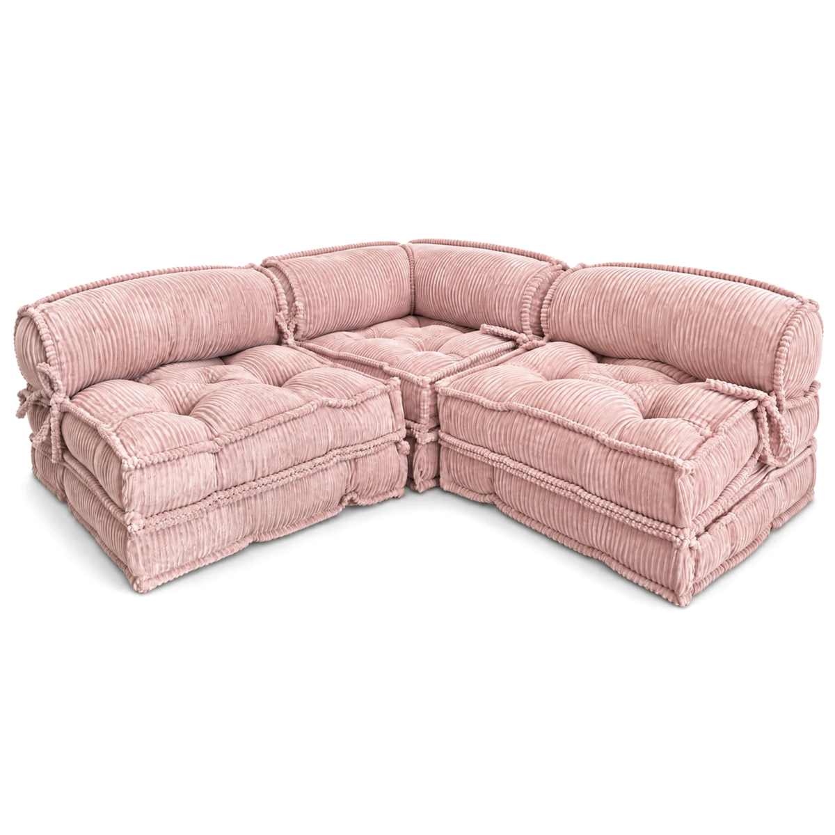 Francuska sofa dziecięca narożnikowa – zestaw 3 modułów rozkładanych + poduszka narożna