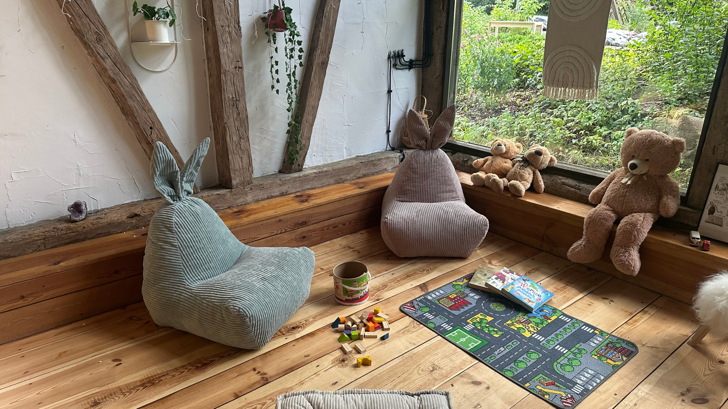 KIDS DREAM Dziecięca Pufa Królik (75x70x90cm)