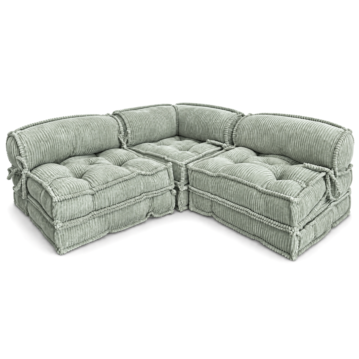 Francuska sofa dziecięca narożnikowa – zestaw 3 modułów rozkładanych + poduszka narożna