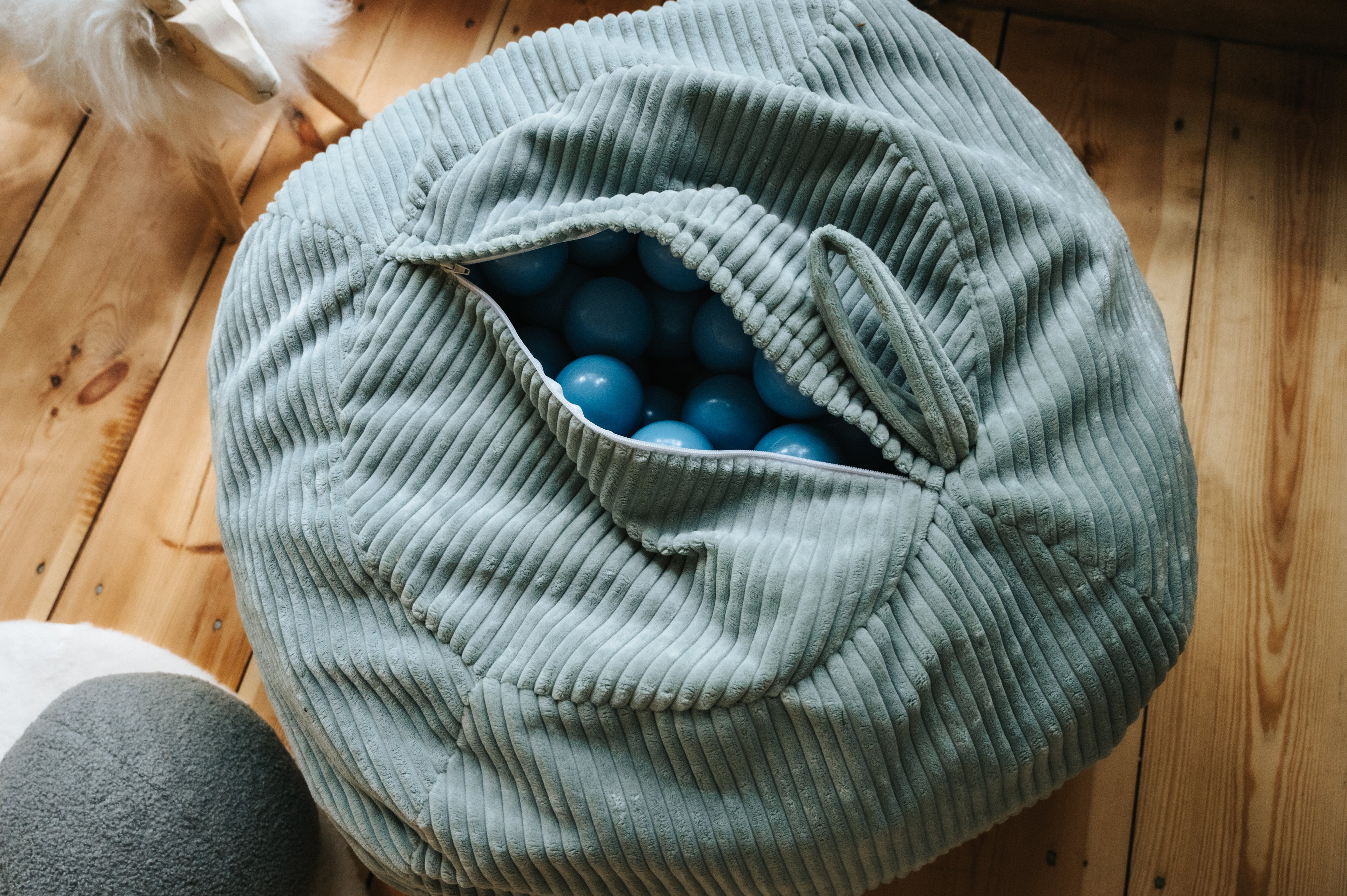 Pokrowiec Pufa na przechowywanie pluszaków i zabawek (85x85x50cm)