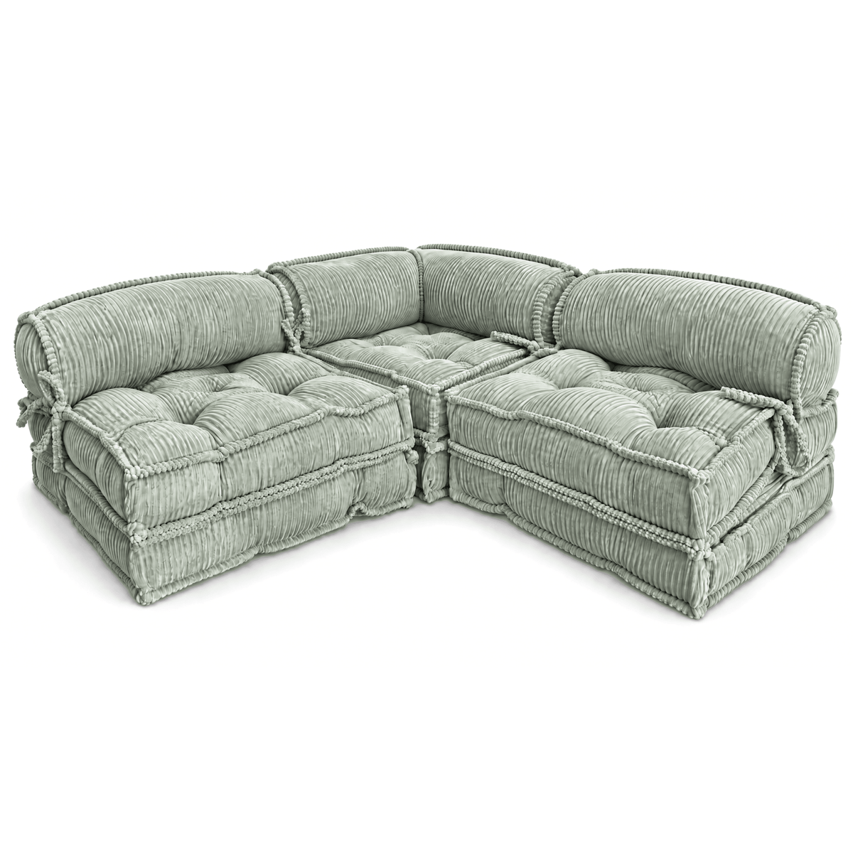 Francuska sofa dziecięca narożnikowa – zestaw 3 modułów rozkładanych + poduszka narożna - POOM KIDS®