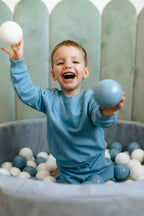 KIDS MIKI Duży Dziecięcy Basen 2 - osobowy Tkanina Welwetowa z Piłkami ∅100cm (200 piłeczek) - poom kids