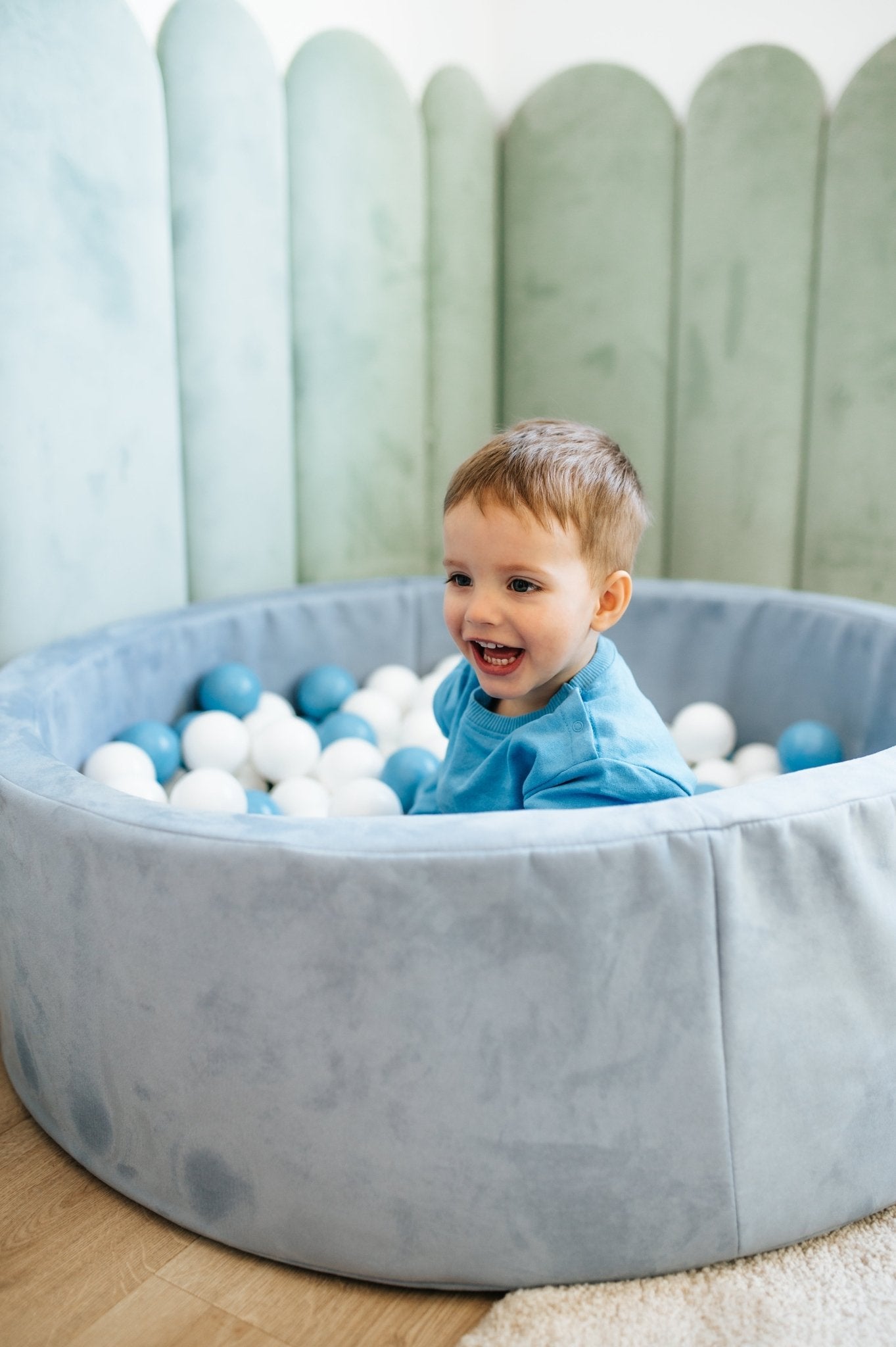 KIDS MIKI Duży Dziecięcy Basen 2 - osobowy Tkanina Welwetowa z Piłkami ∅100cm (200 piłeczek) - poom kids