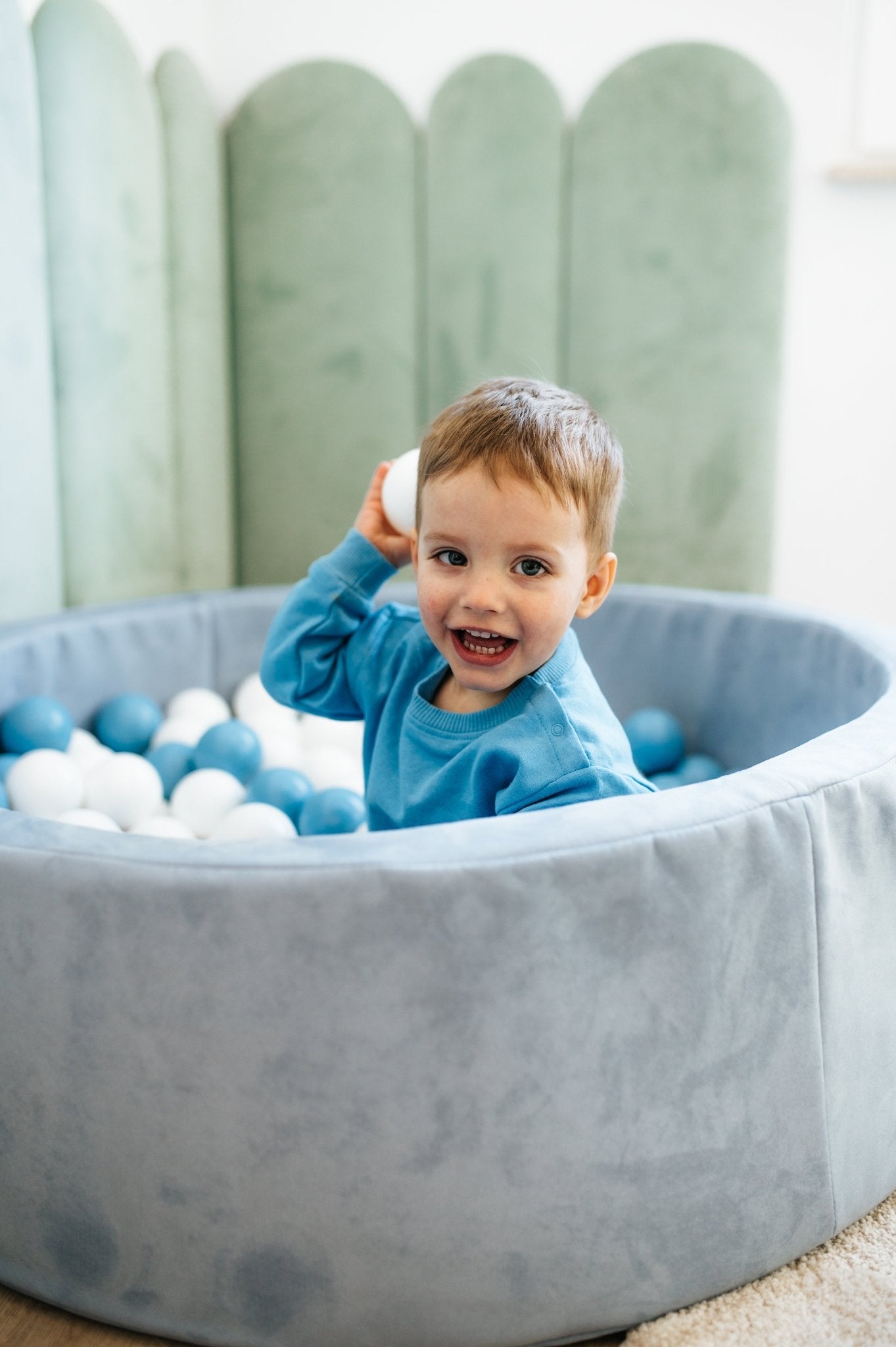 KIDS MIKI Duży Dziecięcy Basen 2 - osobowy Tkanina Welwetowa z Piłkami ∅100cm (200 piłeczek) - poom kids