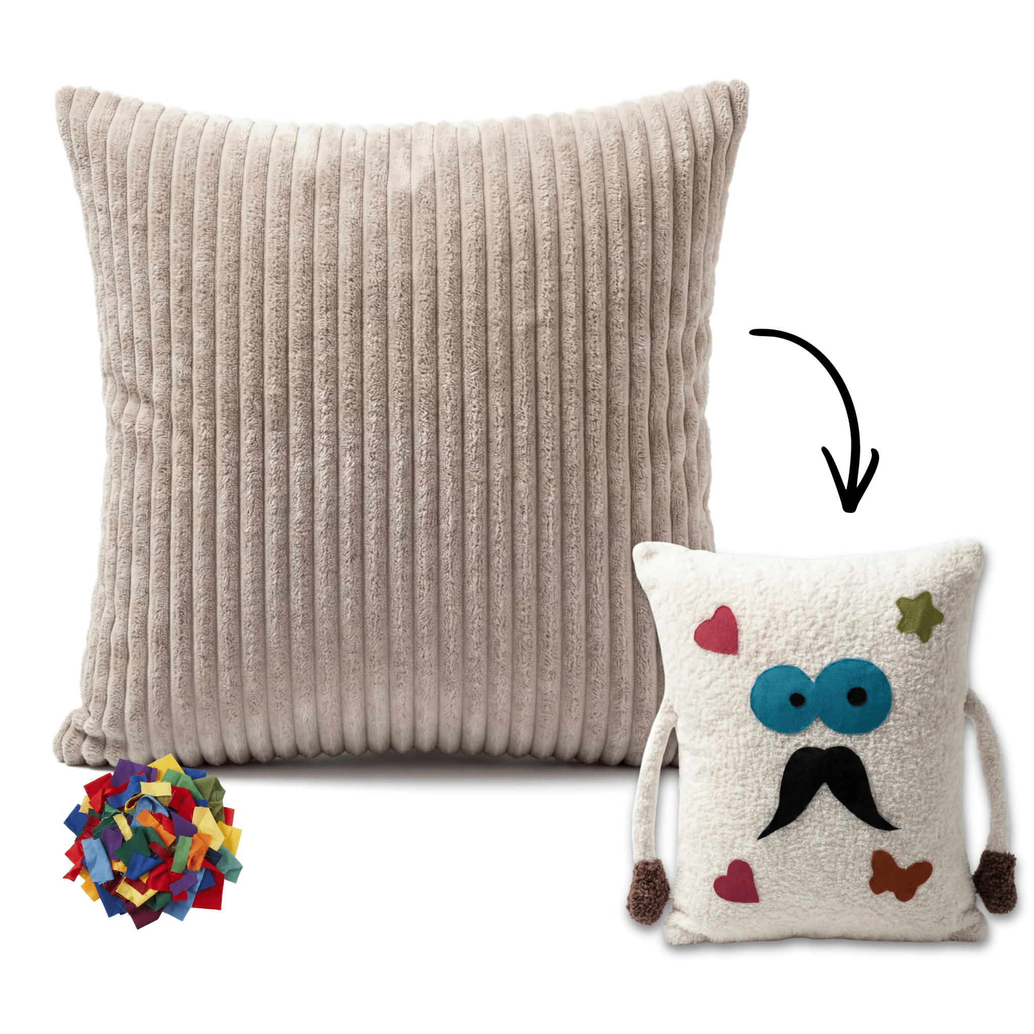 Poduszka do uwalniania emocji 37 × 27 × 7 cm - Stwórz ze swoim dzieckiem cos kreatywnego / wszystko zgodnie z zasadą zero waste - poom kids