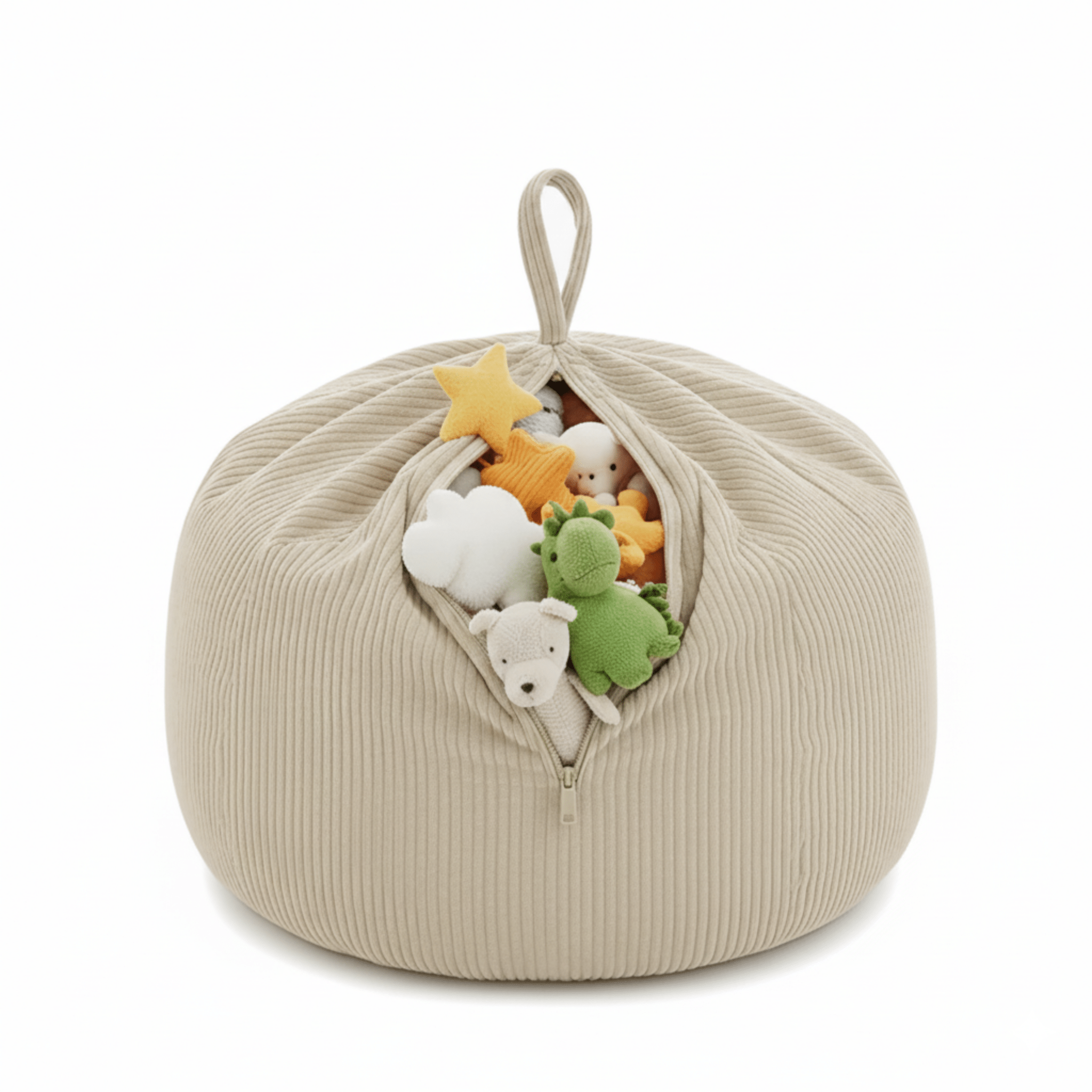 Pokrowiec Pufa na przechowywanie pluszaków i zabawek (85x85x50cm) - poom kids