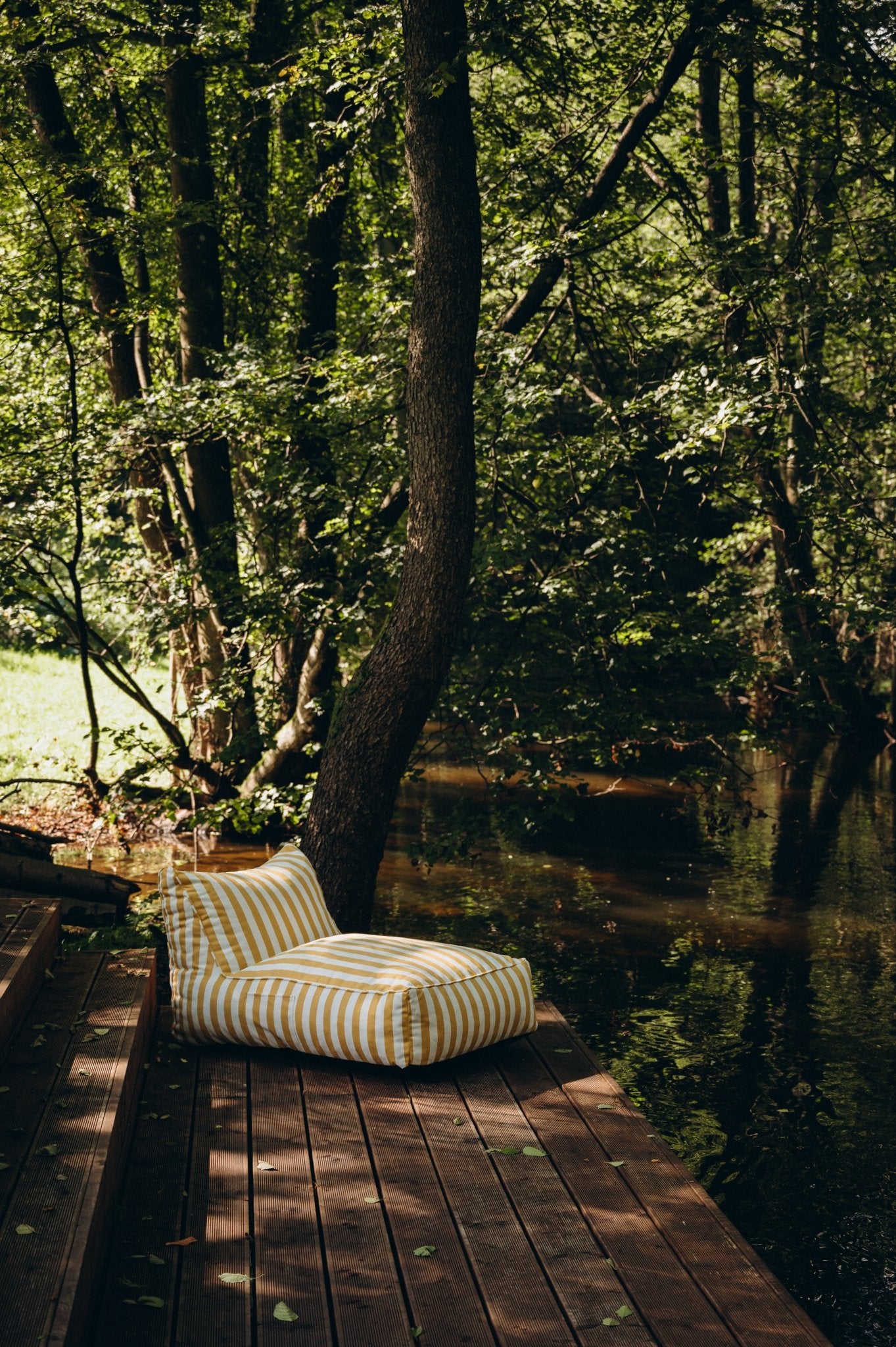 Pufa outdoorowa w paski - poom kids