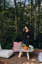 Pufa outdoorowa w paski - poom kids